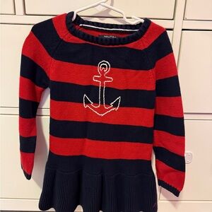 Nautica Navy and Red Striped Knit with Anchor